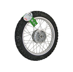 Komplettrad - VORNE - Winter- 1,5x16 Zoll Alufelge, poliert - Edelstahlspeichen, mit Heidenau-Reifen K42 montiert