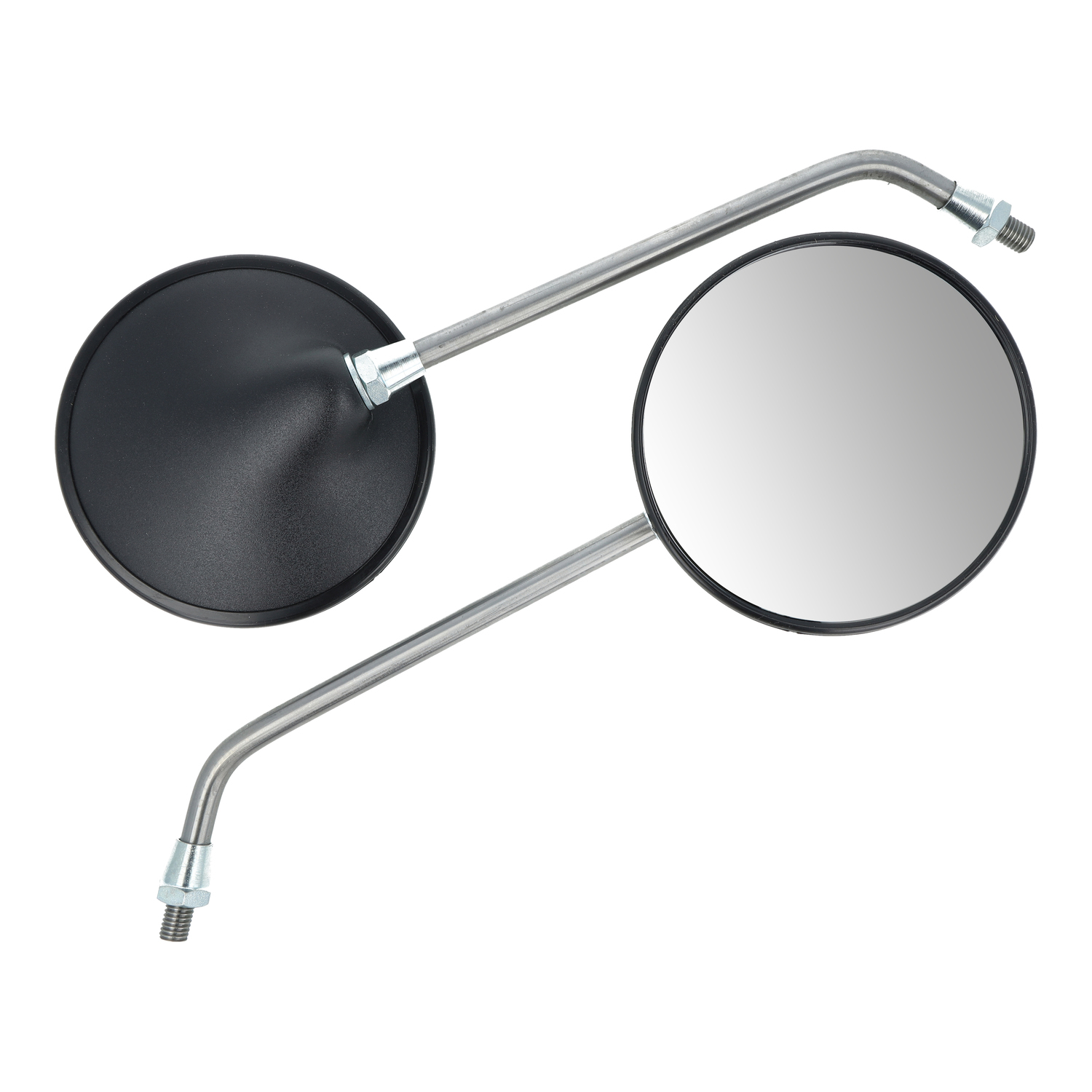 1 Paar = 2x Rückblickspiegel LUXUS, Muschelform - M10-Gewinde, Ø122mm (2x Formmutter) - ETZ125, 150, 250