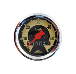 Tachometer ø 48 mm - 60 km/h-Version - Skale schwarz/ hellelfenbein - SR2E, SR4-1, KR50