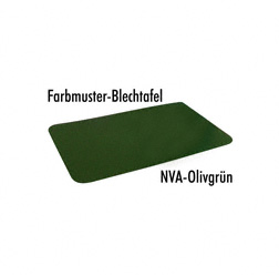 Farbmuster auf Blech Leifalit (Premium) olivgrün, matt, passend für NVA-Modelle